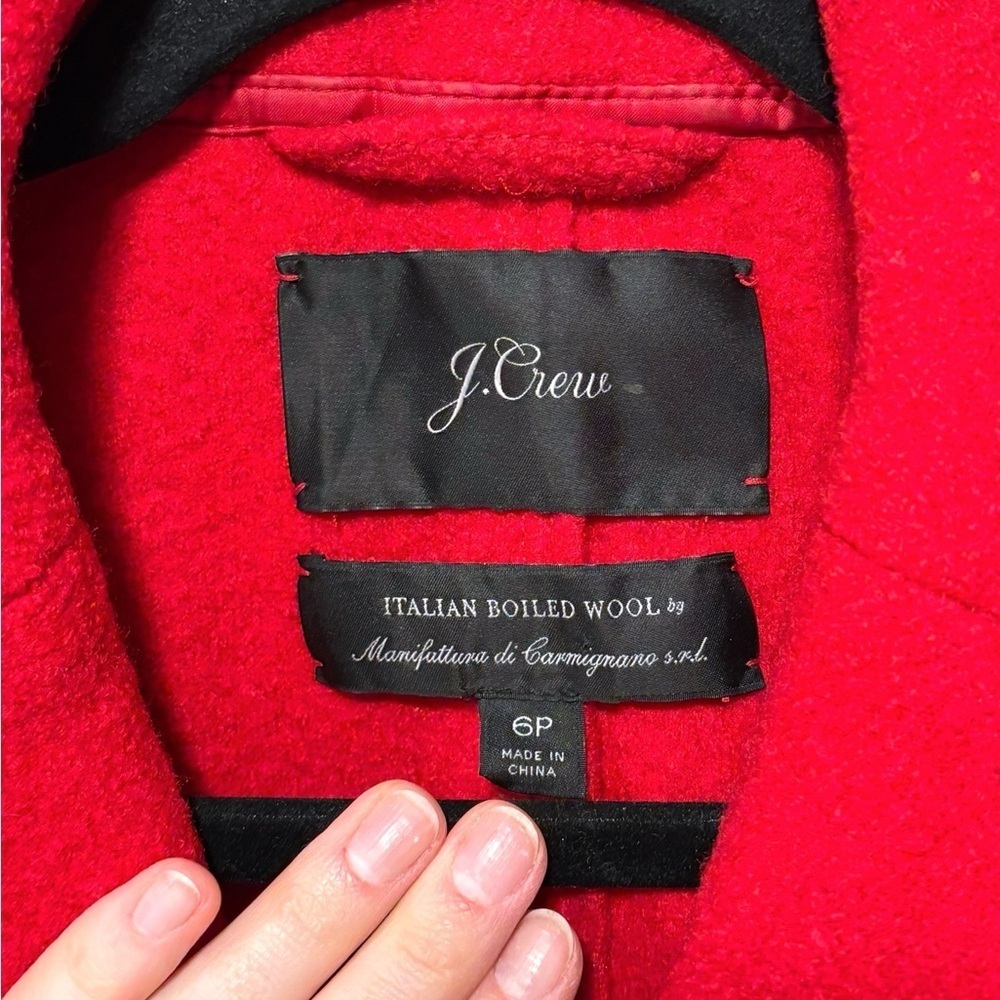 J. Crew Daphne 100% Boiled Wool Top Coat Size 6 Petite - Picture 6 of 10